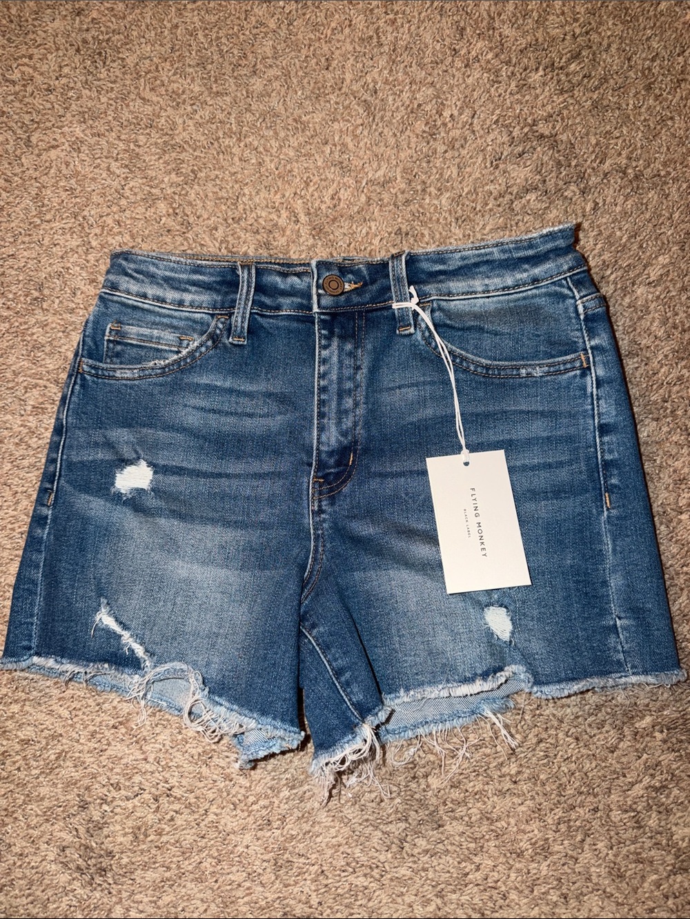 Flying Monkey Black Label denim/jean shorts. Size 28 NWT